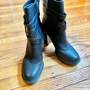 Black Leather Ankle Boots